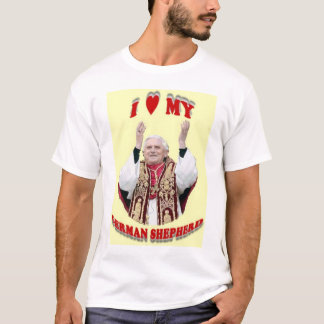 T-shirts Eu amo meu german shepherd - papa Benedict XVI