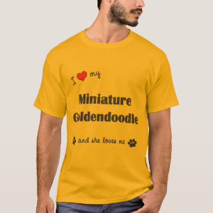 T-shirts Eu amo meu Goldendoodle diminuto (o cão fêmea)