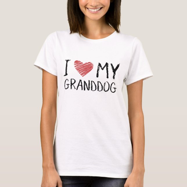 T-shirts Eu amo meu Granddog (Frente)