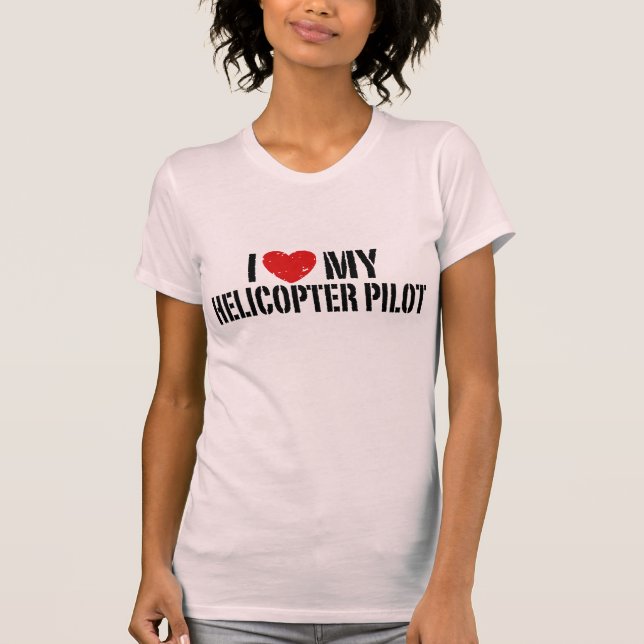 T-shirts Eu Amo Meu Helicóptero+Piloto (Frente)