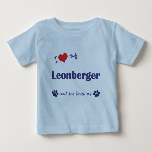 T-shirts Eu amo meu Leonberger (o cão fêmea) (Frente)