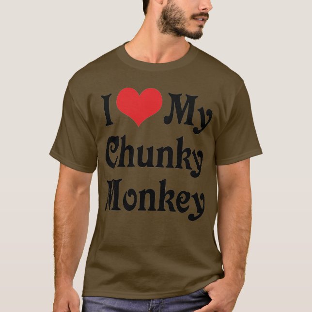T-shirts Eu Amo Meu Macaco Gorducho (Frente)