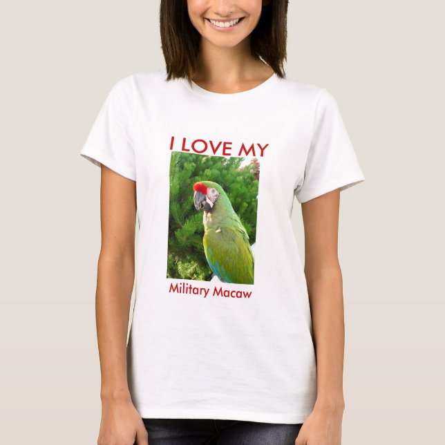 T-shirts EU AMO MEU Macaw militar (Frente)