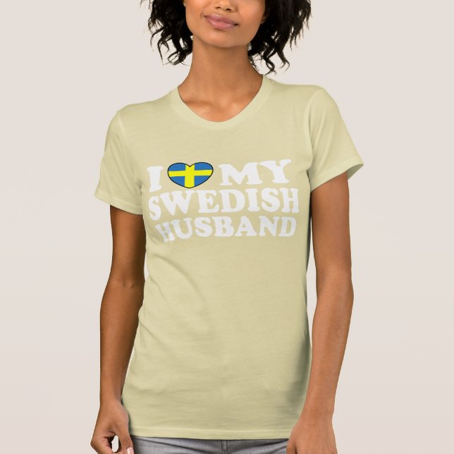 T-shirts Eu Amo Meu Marido Sueco (Frente)
