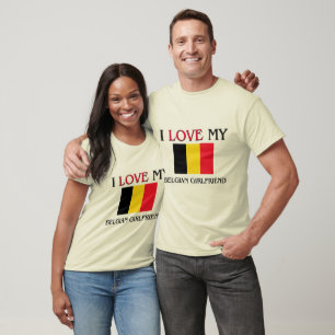 T-shirts Eu amo meu namorada belga