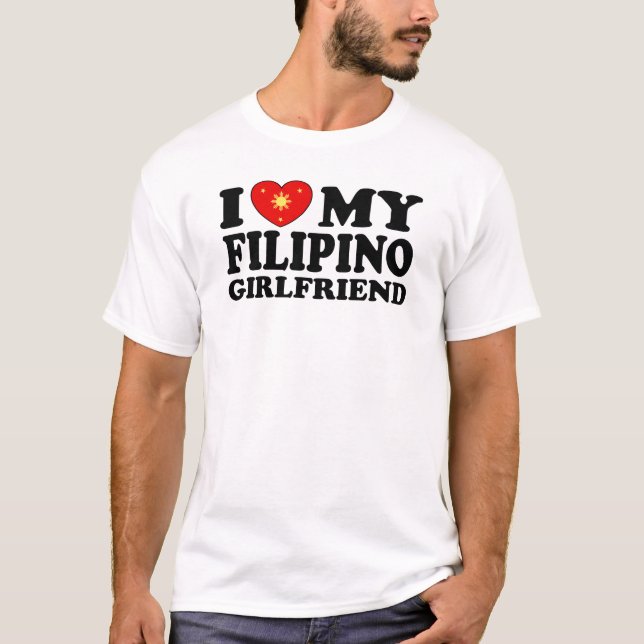 T-shirts Eu amo meu Namorada filipino (Frente)