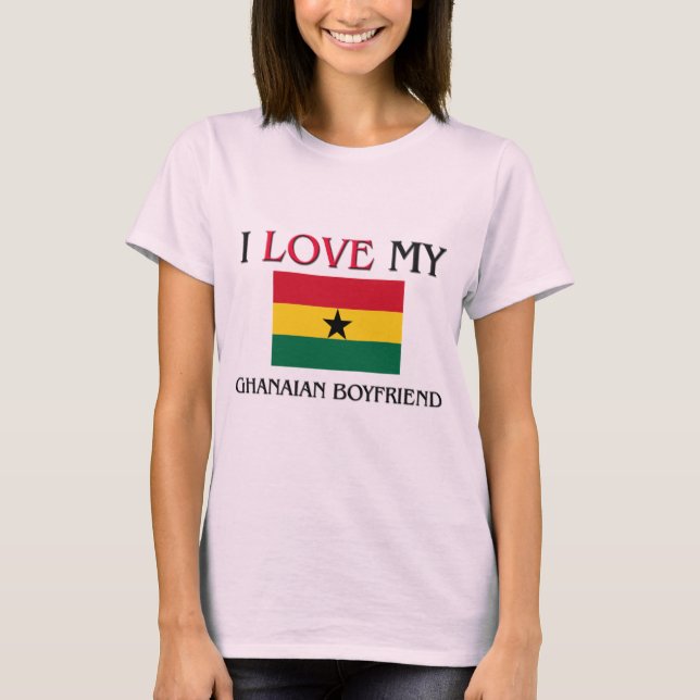 T-shirts Eu amo meu namorado ganês (Frente)