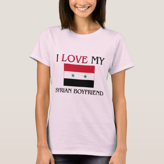 T-shirts Eu amo meu namorado sírio (Frente)