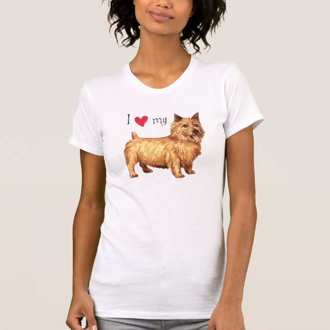 T-shirts Eu amo meu Norwich Terrier (Frente)