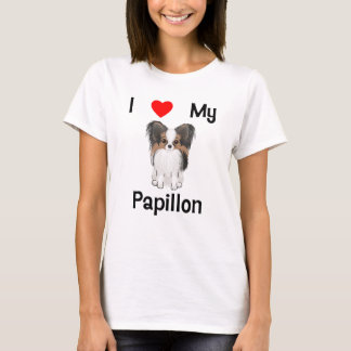 T-shirts Eu amo meu Papillon (a imagem)