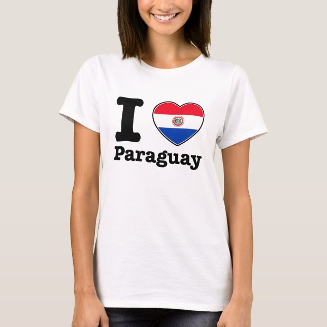 T-shirts Eu amo meu Paraguayan (Frente)