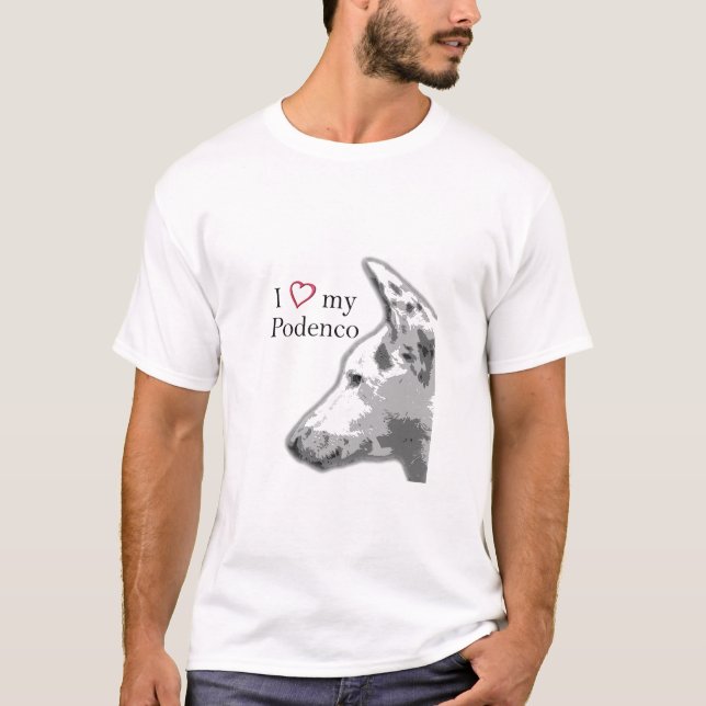 T-shirts eu amo meu podenco (Frente)
