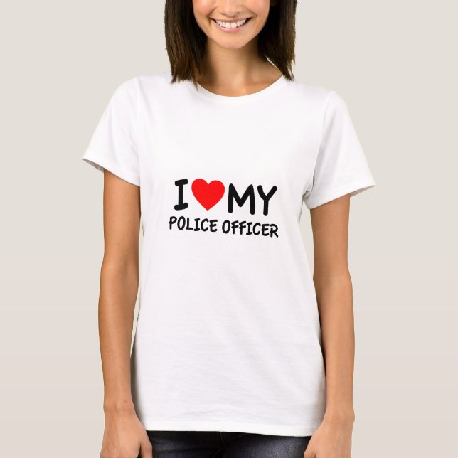 T-shirts Eu amo meu policial (Frente)