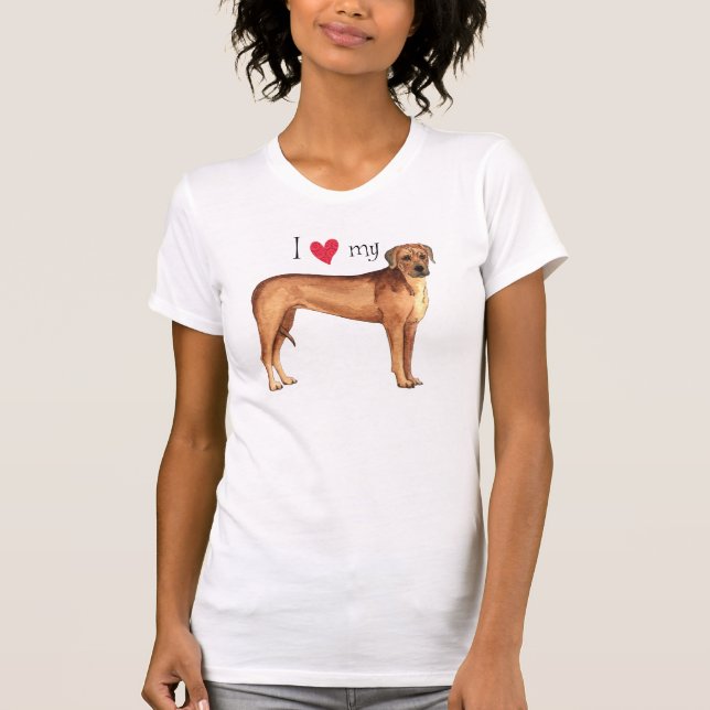 T-shirts Eu amo meu Rhodesian Ridgeback (Frente)
