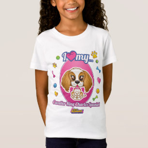 T-shirts Eu amo meu roupa descuidado do Spaniel de rei