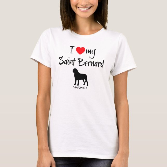 T-shirts Eu Amo Meu Santo Bernard (Frente)