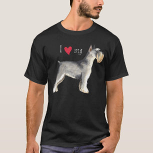 T-shirts Eu amo meu Schnauzer diminuto