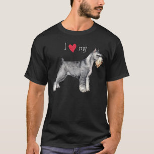 T-shirts Eu amo meu Schnauzer padrão