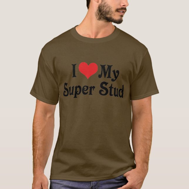 T-shirts Eu Amo Meu Super Garanhão (Frente)
