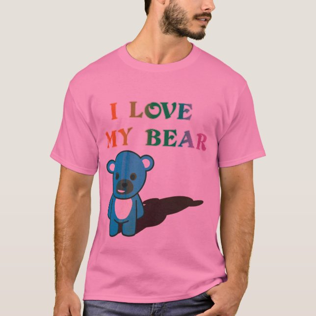 T-shirts Eu amo meu urso (Frente)