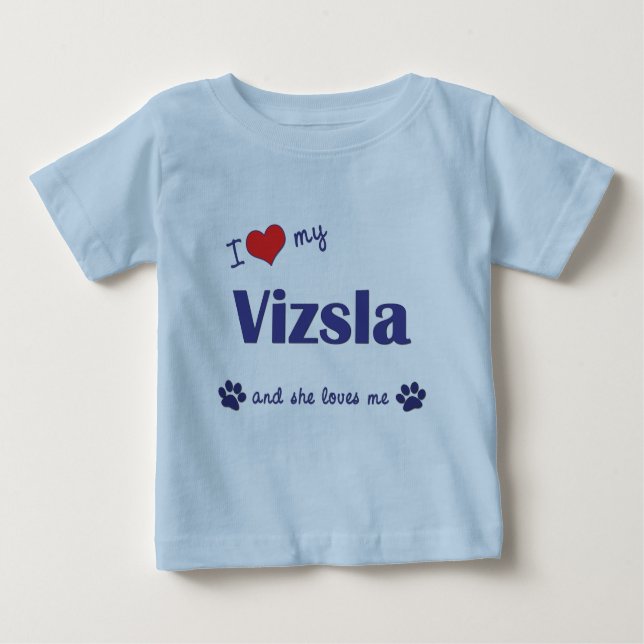 T-shirts Eu amo meu Vizsla (o cão fêmea) (Frente)