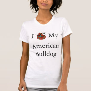 T-shirts Eu amo meu voo americano dos pássaros do buldogue