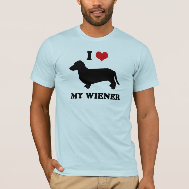 T-shirts Eu amo meu wiener (Frente)