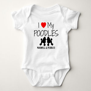 T-shirts Eu Amo Meus Dois Poodles