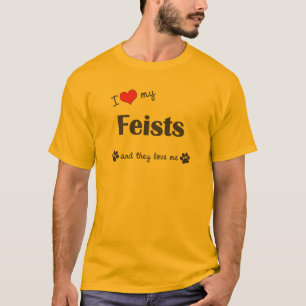 T-shirts Eu amo meus Feists (os cães múltiplos)