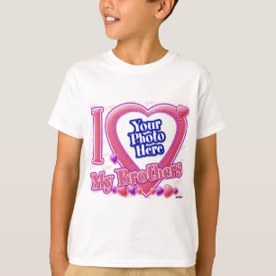 T-shirts Eu amo meus irmãos rosa/roxo - foto