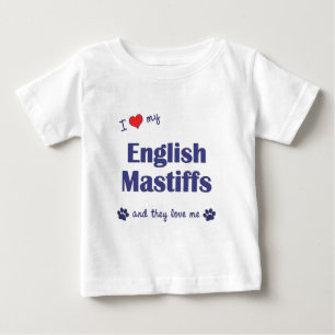 T-shirts Eu amo meus Mastiffs ingleses (os cães múltiplos