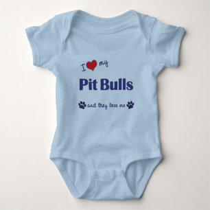 T-shirts Eu amo meus pitbull (os cães múltiplos)