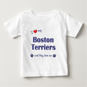 T-shirts Eu amo meus terrier de Boston (os cães múltiplos