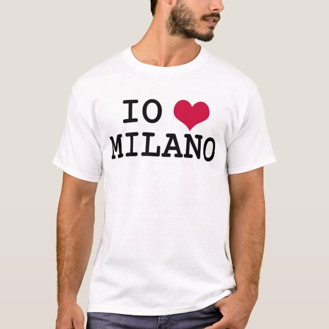 T-shirts Eu amo Milão (Frente)