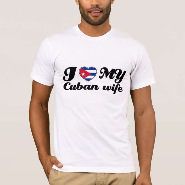 T-shirts Eu amo minha esposa cubana (Frente)