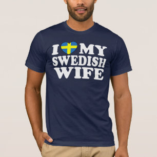T-shirts Eu amo minha esposa sueco