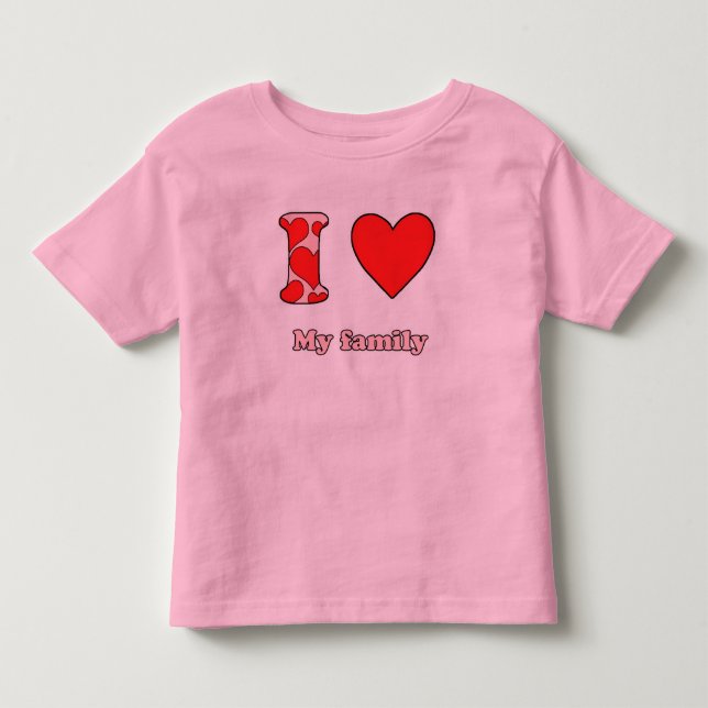 T-shirts Eu amo minha família (Frente)
