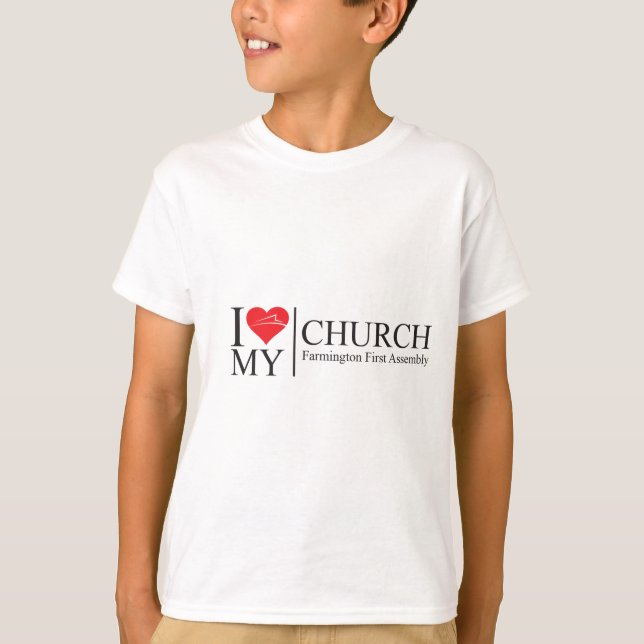 T-shirts Eu amo minha igreja (Frente)