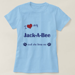 T-shirts Eu amo minha Jack-UM-Abelha (o cão fêmea)