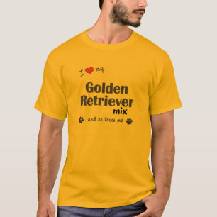 T-shirts Eu amo minha mistura do golden retriever (o cão