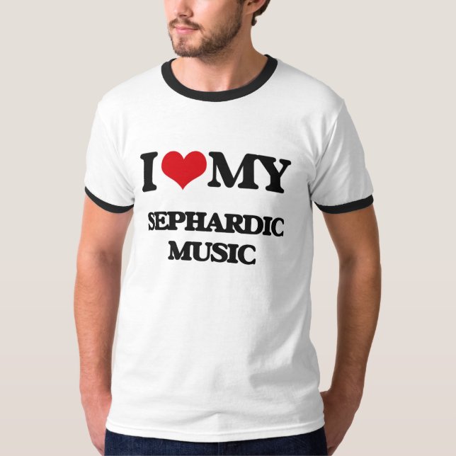 T-shirts Eu amo minha MÚSICA de SEPHARDIC (Frente)