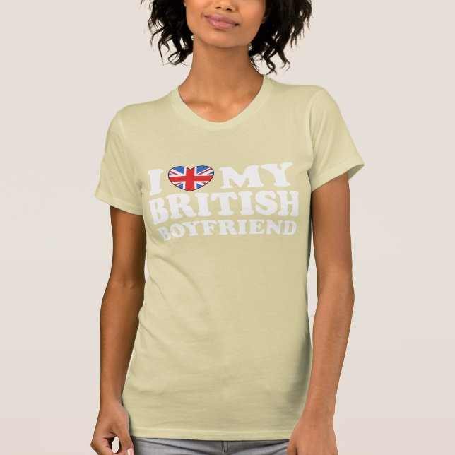T-shirts Eu Amo Minha Namorado Britânica (Frente)