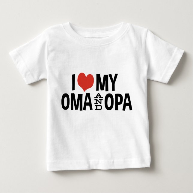 T-shirts Eu Amo Minha Oma E Opa (Frente)