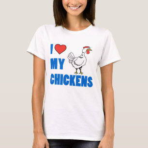 T-shirts Eu amo minhas galinhas