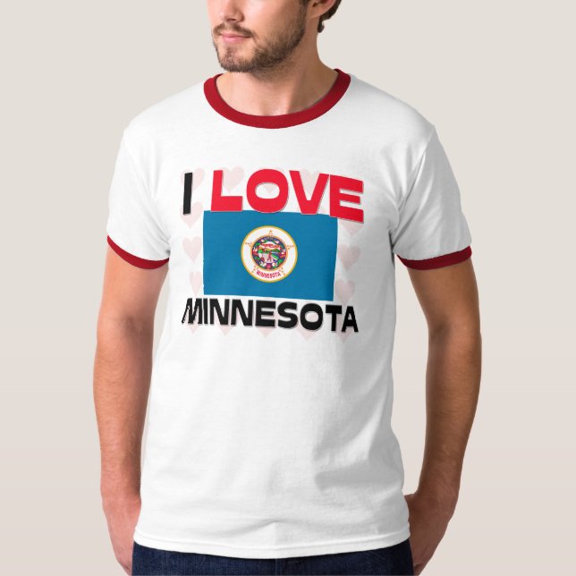T-shirts Eu amo Minnesota (Frente)