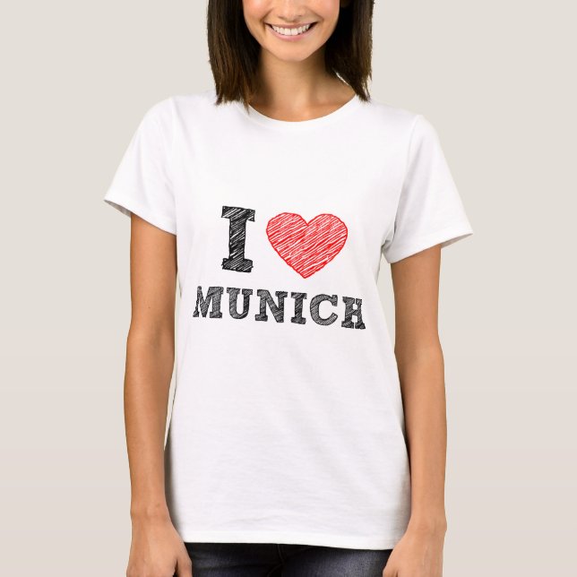 T-shirts Eu amo Munich (Frente)
