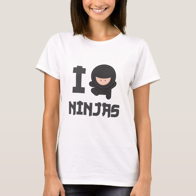 T-shirts Eu amo ninjas (Frente)