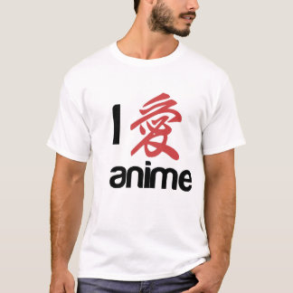 T-shirts eu amo o anime T