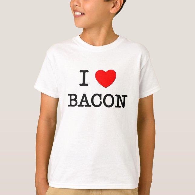 T-shirts Eu amo o bacon (Frente)