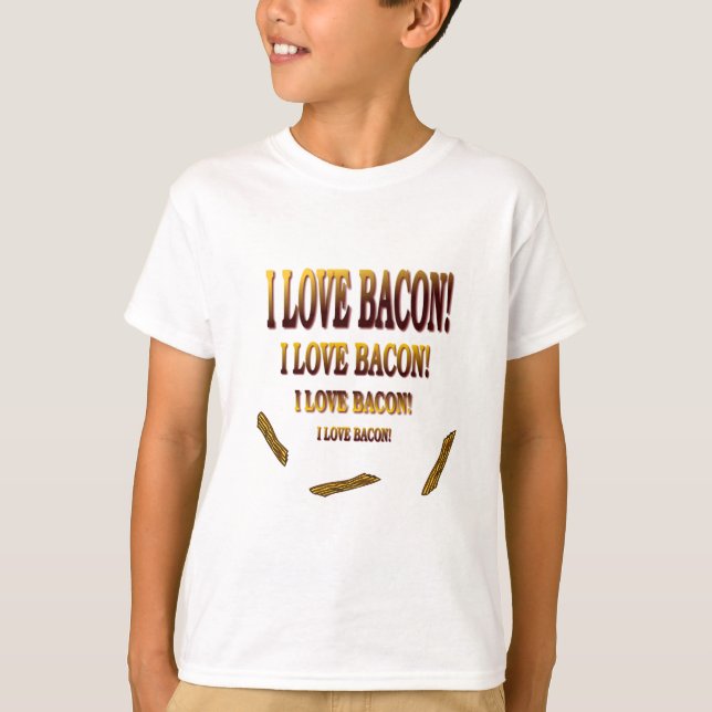 T-shirts Eu amo o bacon (Frente)